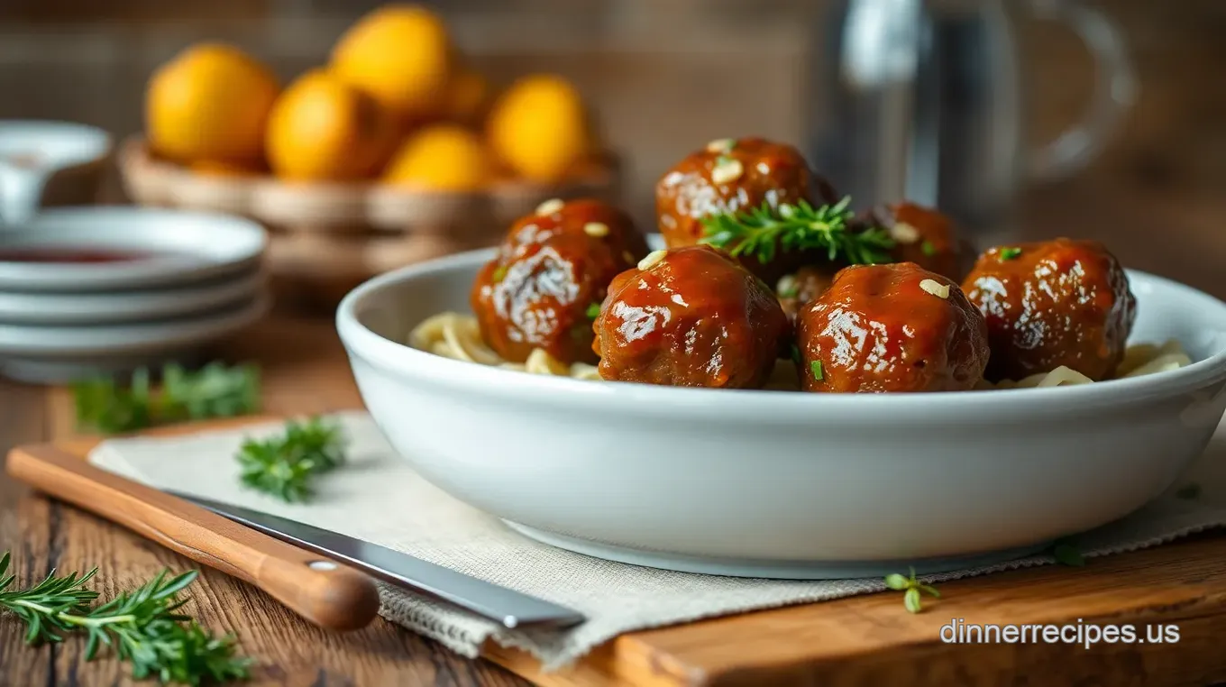 Bake Beef Sticky Honey Garlic Meatballs