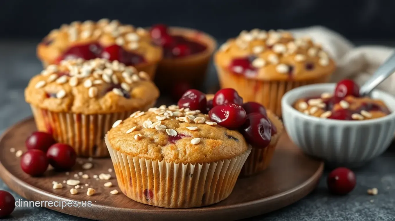 Cranberry Bliss Muffins with Crunchy Oat Topping