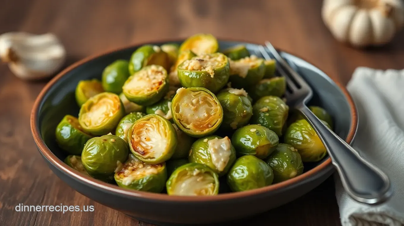 Garlicky Baked Brussels Sprouts au Gratin