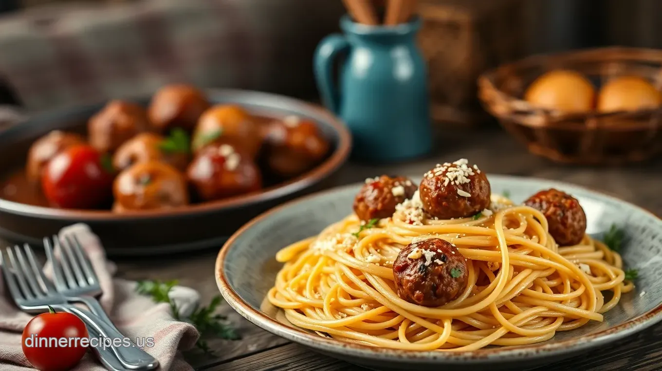 Quick Spaghetti with Savory Meatballs