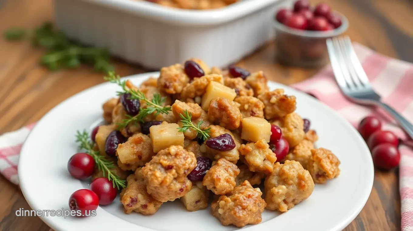 Bake Cranberry Walnut Stuffing Delight