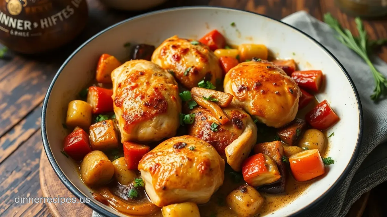 Skillet Chicken Thighs with Veggies in 40 Min