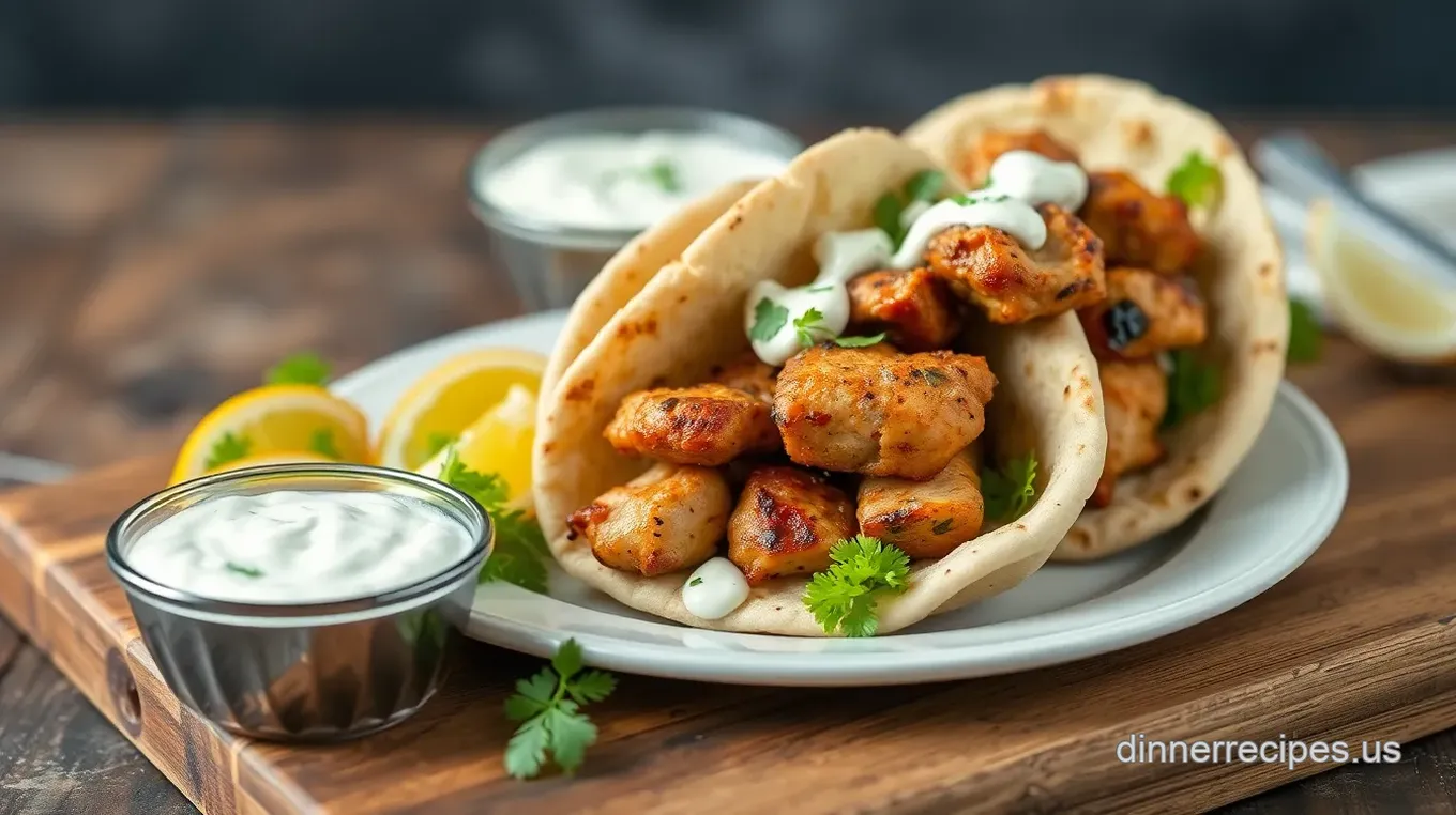 Grilled Chicken Gyros with Tzatziki Sauce