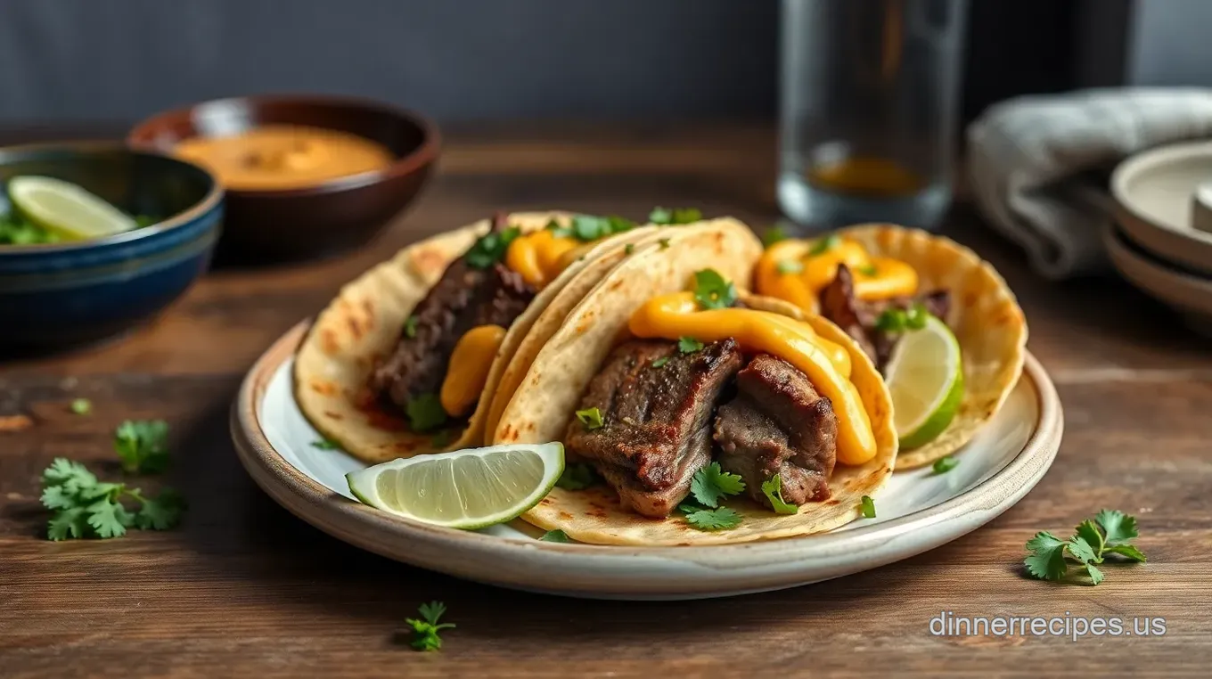 Grilled Flank Steak Tacos with Spicy Mayo