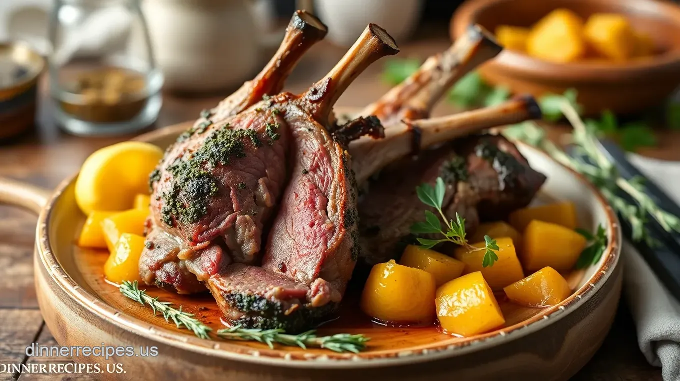 Roasted Rack of Lamb with Herb Crust