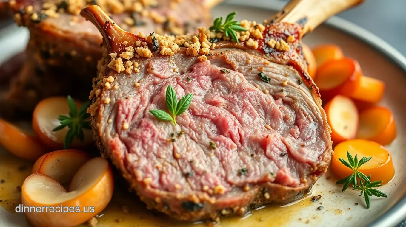 Sear Herb-Crusted Lamb | Fancy Dinner Dress to Impress