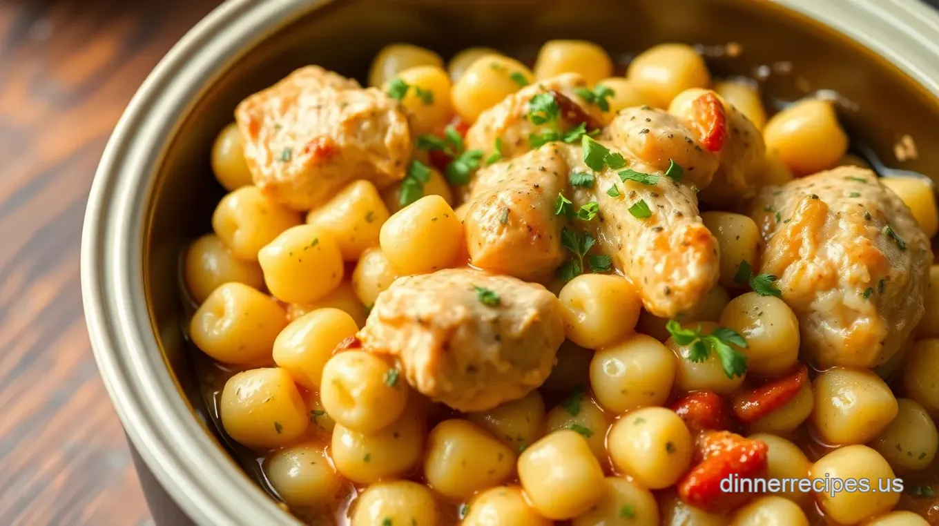 Slow-Cooked Gnocchi and Chicken Alfredo