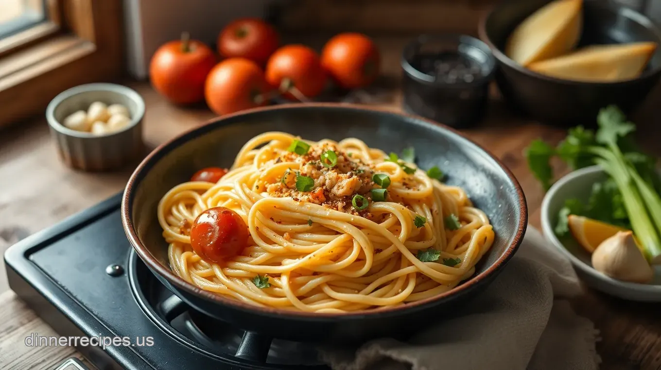Savory Stovetop Noodles in Garlic Sauce