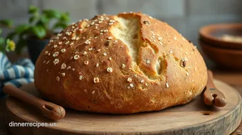 How to Bake No-Knead Bread: Artisan, Rustic Loaf for Weekend Bliss recipe card