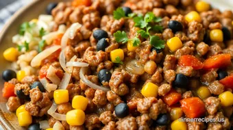 Bake Ground Beef Cowboy Dinner Tree Delight recipe card