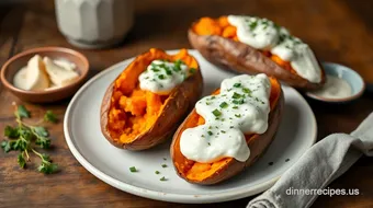 How to Bake Sweet Potatoes with Creamy Toppings: A Cozy Family Favorite recipe card