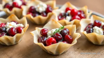 How to Make 12 Decadent Cranberry and Goat Cheese Phyllo Cups recipe card
