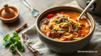 How to Make My Grandmother's Savory Slow Cooker Beef Noodle Soup Delight recipe card
