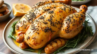 Roast Chicken with Herb Crust in 75 Minutes recipe card