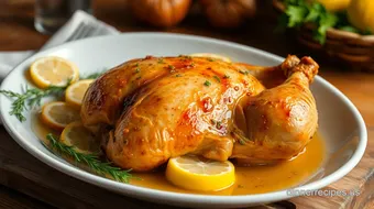 Easy & Juicy Roast Chicken with Lemon & Garlic Flavor: My Family Favorite recipe card