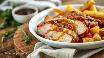 My Grandmother's Easy Roast Pork with Honey Glaze & Vegetables recipe card