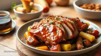 How to Make My Grandmother's Amazing Roast Pork with Honey Glaze & Veggies recipe card