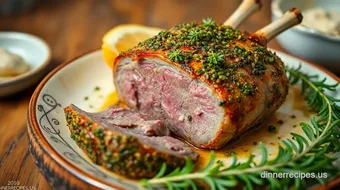 Roasted Lamb with Herb Crust - Delicious Recipe recipe card