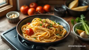 Easy & Flavorful Stovetop Noodles with Garlic Sauce: A Quick Comfort Dish recipe card