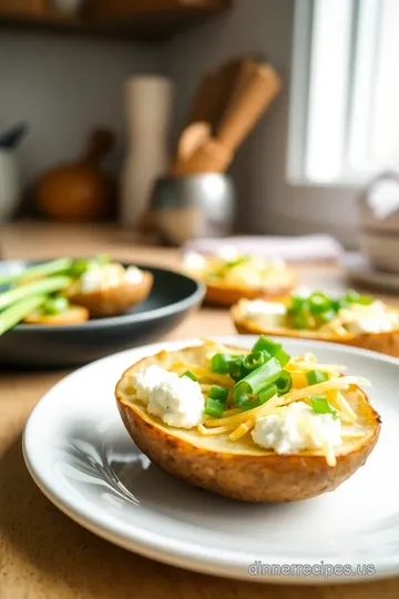 Air Fryer Cottage Cheese Baked Potato Skins steps