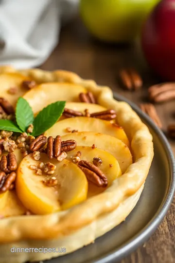 Baked Apple Danish Tart with Crunchy Pecans presentation