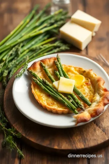 Savory Asparagus Tart with Creamy Gruyère Cheese presentation