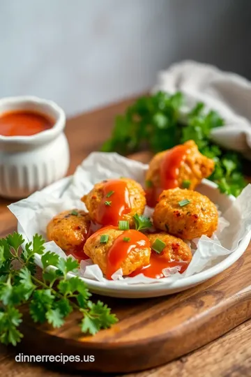 Crispy Baked Chicken Bites with Sweet Chili Dipping Sauce presentation