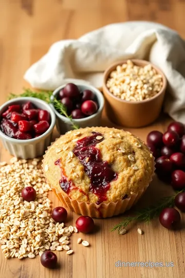 Cranberry Bliss Muffins with Crunchy Oat Topping ingredients
