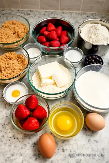 Heavenly Baked Creamy Cheesecake with Fresh Strawberries ingredients