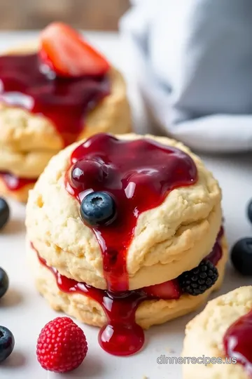 Homemade Biscuits with Mixed Berry Jelly presentation