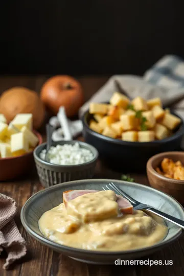 Bake Ham and Potatoes in Creamy Cheddar ingredients
