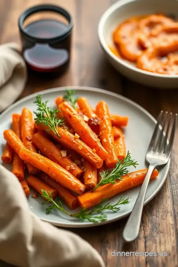 Sweet &amp Savory Baked Honey Carrots presentation