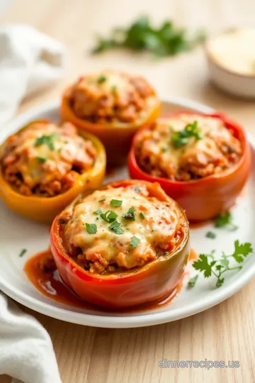 Savory Baked Leftover Turkey Stuffed Peppers presentation