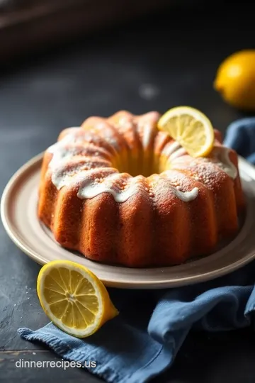 Moist Lemon Cake with Zesty Glaze presentation