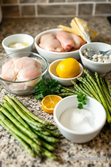 Quick Baked Lemon Garlic Chicken with Asparagus ingredients