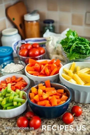 Mountain-Style Mini Pizzas with Colorful Veggie Toppings ingredients
