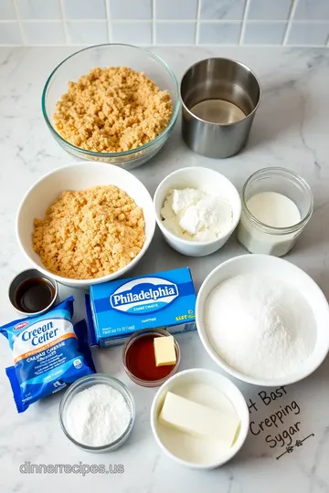 Deliciously Baked Philadelphia Cheesecake Bars ingredients