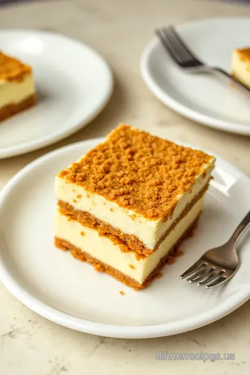 Deliciously Baked Philadelphia Cheesecake Bars presentation