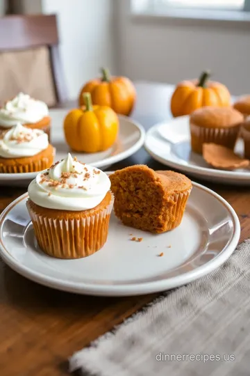 Halloween Pumpkin Spice Cupcakes with Cream Cheese Frosting presentation