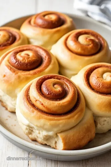 Soft Cinnamon Buns with Cream Cheese Glaze presentation