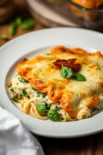 Bake White Chicken Spinach Lasagna Delight presentation