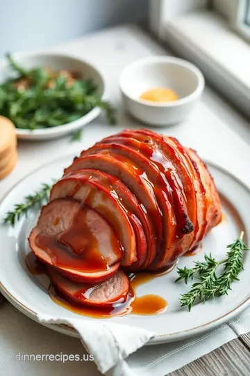 Baked Ham with Maple Glaze Delight presentation