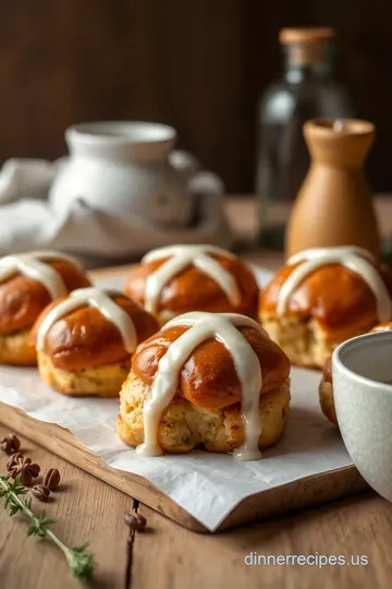 Irresistible Baked Hot Cross Buns with Sweet Glaze presentation