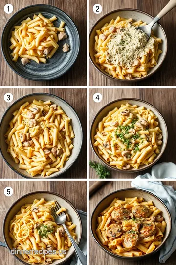 Creamy Baked Pasta with Chicken and Mushrooms steps