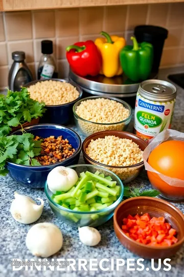 Quinoa-Stuffed Bell Peppers with Spinach and Feta ingredients