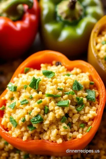 Quinoa-Stuffed Bell Peppers with Spinach and Feta presentation