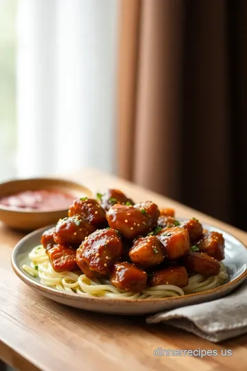 Baked Sesame Chicken with Sticky Honey Sauce presentation
