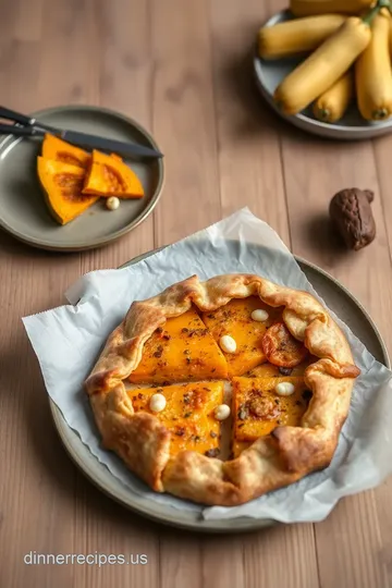 Rustic Butternut Squash Galette with Herbed Ricotta presentation
