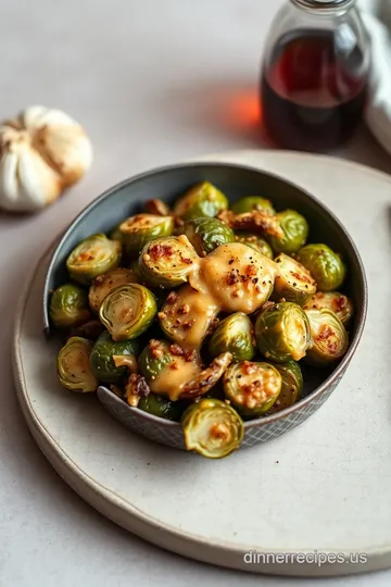 Garlicky Baked Brussels Sprouts au Gratin presentation