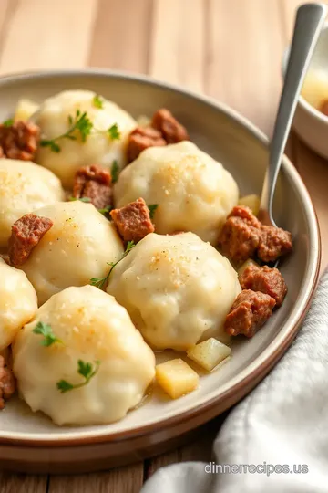 Chipped Beef Flour Dumplings with Potatoes presentation